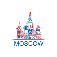 Wall Mural - illustration of Moscow Saint Basil Cathedral in Red square