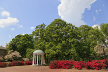 The Old Well At UNC Chapel Hill During The Spring With Azaleas Blooming