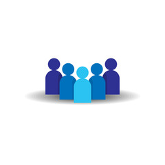 Poster - People Icon. Business corporate team working together. Social network group logo symbol. Crowd sign. Leadership or community concept. Vector illustration in flat style.