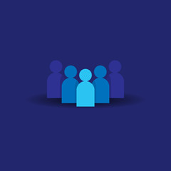 Poster - People Icon. Business corporate team working together. Social network group logo symbol. Crowd sign. Leadership or community concept. Vector illustration in flat style.