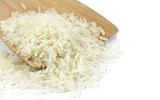 Fototapeta  - Jasmine rice on wooden ladle.