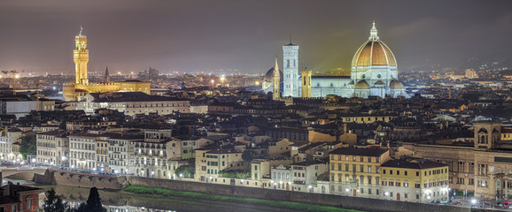 Fototapete - Palazzio Vecchio Dom Panorama Florenz Italien
