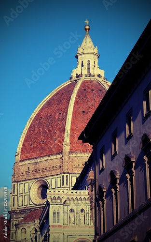 Plakat Florencja we Włoszech duża kopuła katedry