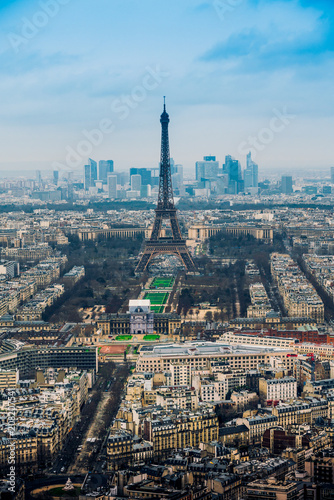 Zdjęcie XXL Antenowe panoramę Paryża, Francja, z wieży Eiffla widziana z Tour Montparnasse