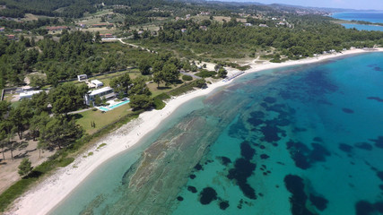 Sticker - Aerial view of coastline of Kassandra peninsula, Greece