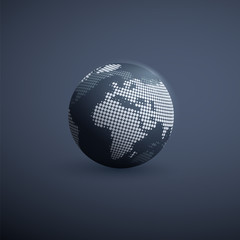 Poster - Spotted Earth Globe Design - Global Business, Technology, Globalization Concept, Vector Design Template