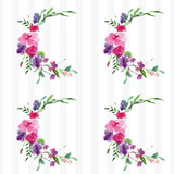 Fototapeta Kwiaty - Hand-painted Watercolor pattern of a branch with flowers pink Magnolia flower spring card