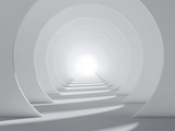 Fototapeta Perspektywa 3d - Abstract white 3d round tunnel interior