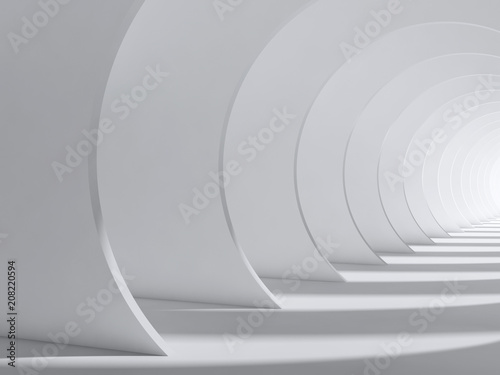 Dekoracja na wymiar  streszczenie-biale-wnetrze-tunelu-renderowania-3d