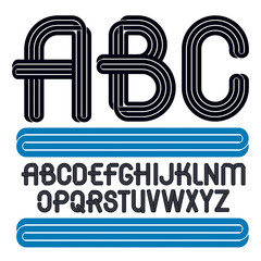 Poster - Set of vector capital funky alphabet letters isolated, can be used for logo creation in entertainment business.