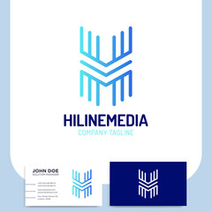 Fototapete - Letter H Logo Monogram. Media Line Media Creative Stripe Design.