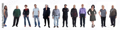 Fotomural group of people of different ages on white background