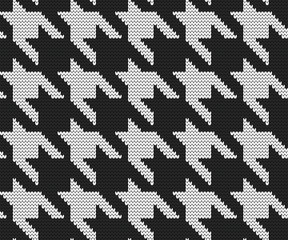 Poster - Knitted seamless pattern hounds tooth