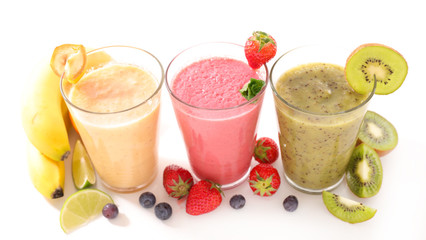 Poster - fruit smoothie on white background