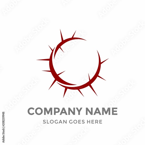 Jesus Crown Of Thorns Religious God Symbol Savior Circle Blood