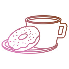 Canvas Print - coffee cup with sweet donuts vector illustration design