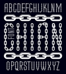 Poster - Vector font, trendy typescript can be used in poster creation. Capital decorative letters created using connected chain link.