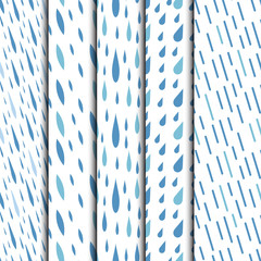 Rain drops seamless pattern background vector water blue nature raindrop abstract illustration