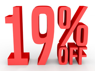 Nineteen percent off. Discount 19 %.