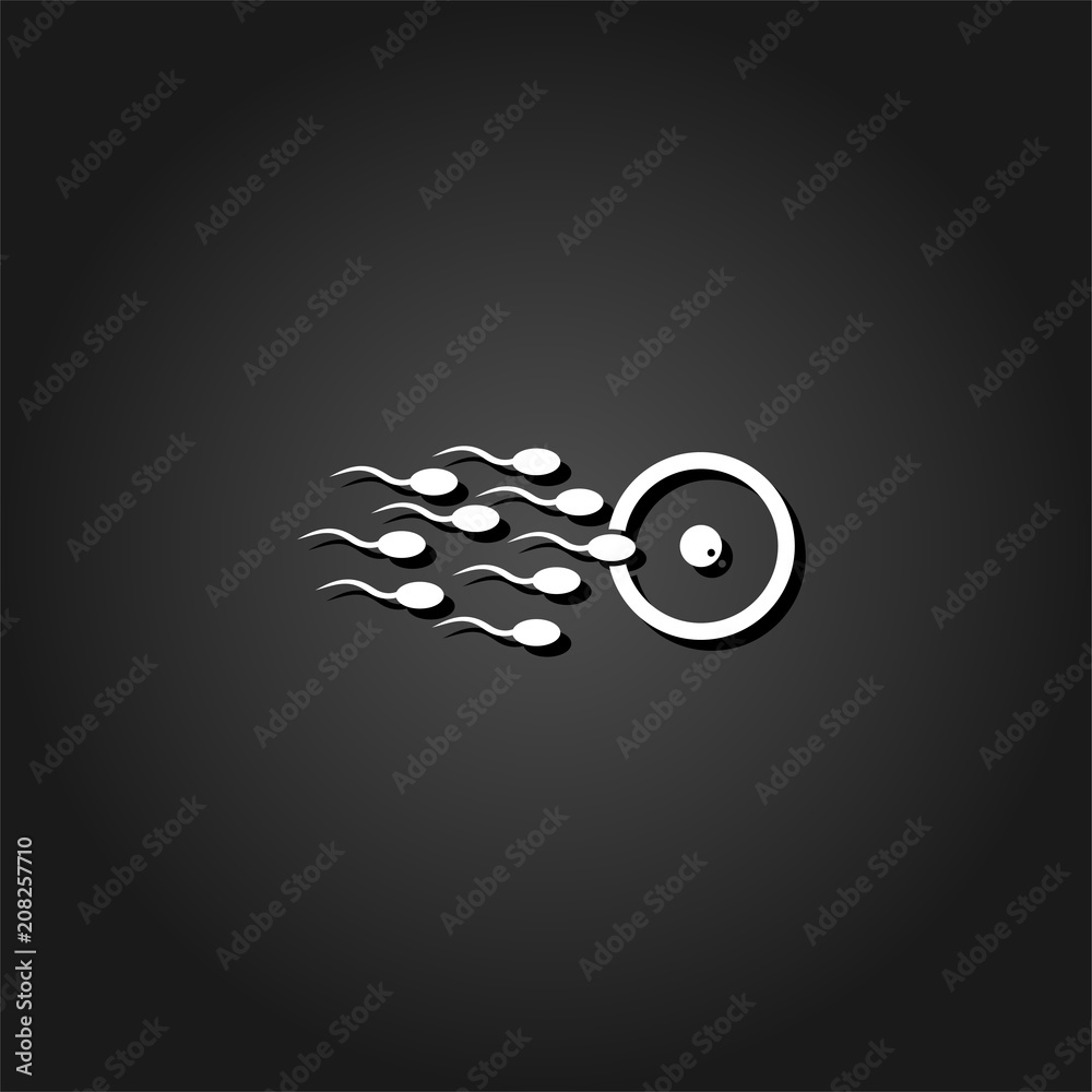 Fertilization icon flat. Simple White pictogram on black background ...
