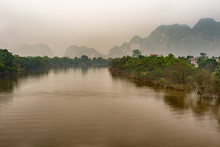 Landscape View At Song Day River And Mountains