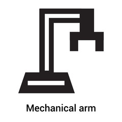 Wall Mural - Mechanical arm icon vector sign and symbol isolated on white background, Mechanical arm logo concept