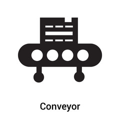 Wall Mural - Conveyor icon vector sign and symbol isolated on white background, Conveyor logo concept