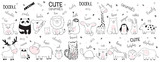 Fototapeta Fototapety na ścianę do pokoju dziecięcego - Vector cartoon sketch illustration with cute doodle animals