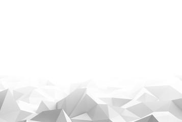 Poster - Network connection triangle lines on white background. Futuristic background for technology concept, 3d abstract illustration