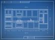 blueprint paper more kitchen plan project vector