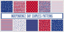 American Stars And Stripes Seamless Patterns