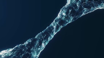 Poster - Beautiful Water Whirl Blue Color in Tube on White Background. Isolated transparent swirlanimation with alpha matte. Flow of Ring or Circle Tube Looped Waving Shape Clean Liquid