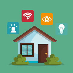 Wall Mural - smart home technology set icons vector illustration design