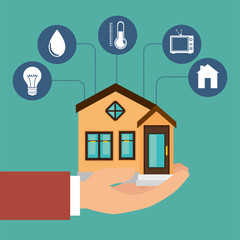 Poster - smart home technology set icons vector illustration design