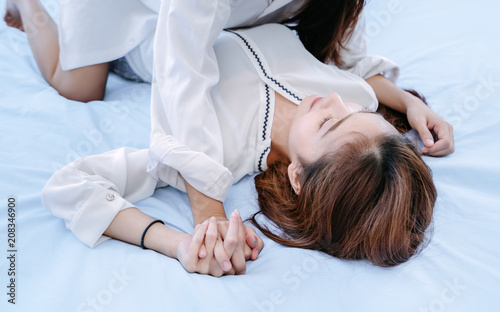 Same Sex Asian Lesbian Couple Lover Erotic Scene In The