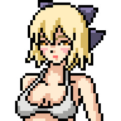 Wall Mural - vector pixel art anime gil