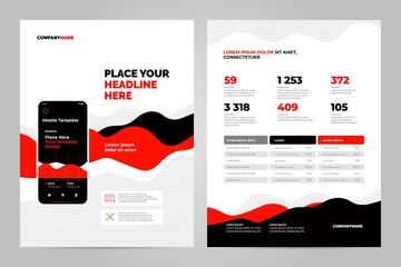 Red Abstract Background for Business Documents, Flyers and Placards. Mobile Technologies, Applications and Online Services Infographic Concept.