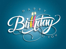 Happy Birthday Greeting Card With Lettering Design 