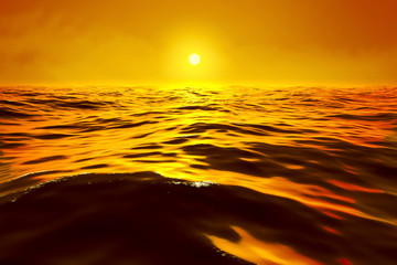 Wall Mural - a golden sunset over the ocean