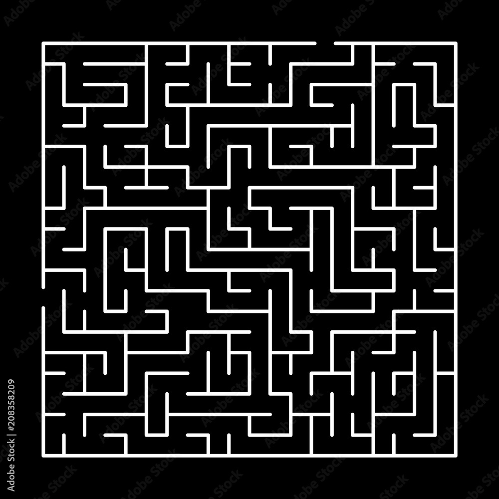 Black And White Simple Maze Puzzle Vector Wall Mural Wallpaper Murals Natalyon