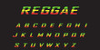  reggae  color font. Jamaica style ABC letters  vector illustration