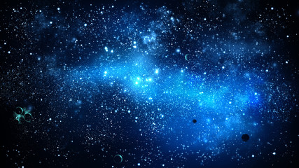 nebula and galaxy./ universe filled with stars.