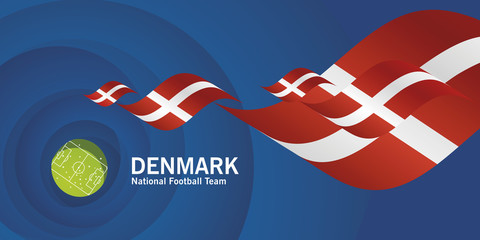 Wall Mural - Denmark flag soccer football team abstact stadium background