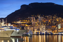 Principality Of Monaco, Monaco, Monte Carlo, Marina At Blue Hour