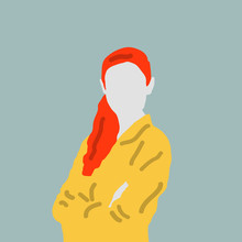 Woman With Red Hair Wearing Yellow