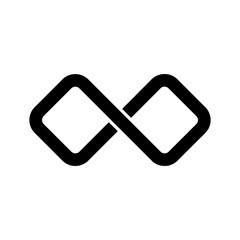 Canvas Print - Black infinity symbol icon. Rectangular shape with rounded edges. Simple flat vector design element.