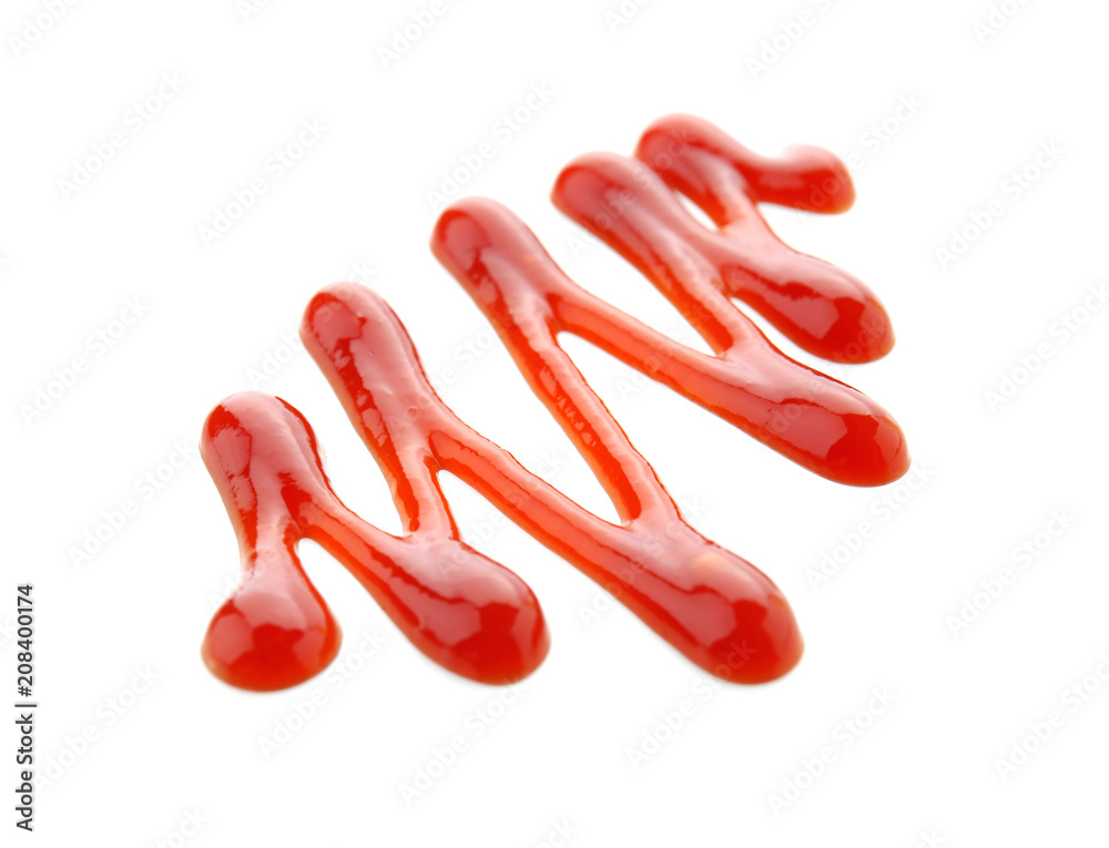 Delicious barbecue sauce on white background