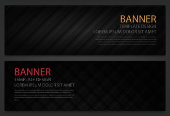 Wall Mural - Two abstract black banners. Business design template. Website template. Horizontal banners set. Vector