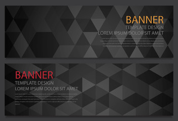 Wall Mural - Two abstract black banners. Business design template. Website template. Horizontal banners set. Vector