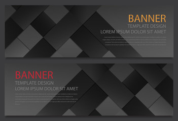 Wall Mural - Two abstract black banners. Business design template. Website template. Horizontal banners set. Vector
